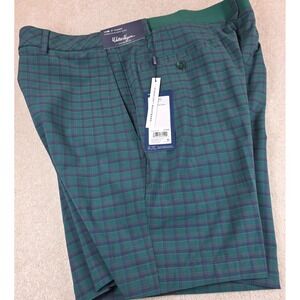 Walter Hagen Golf Shorts Mens 36 Cark Green Plaid Performance 11 PureFlex NWT